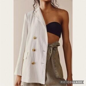 Free People Olivia Blazer in White (Price Firm)